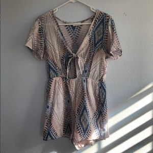 pastel tie front romper